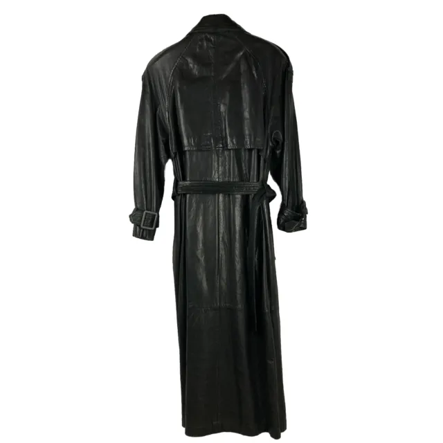 SIZE S ANDREW Marc Soft Lambskin Leather Trench Coat Belted Full Length ...