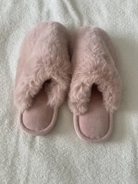 Pink Bow Quilted Full Back Slippers | Lingerie | George at ASDA
