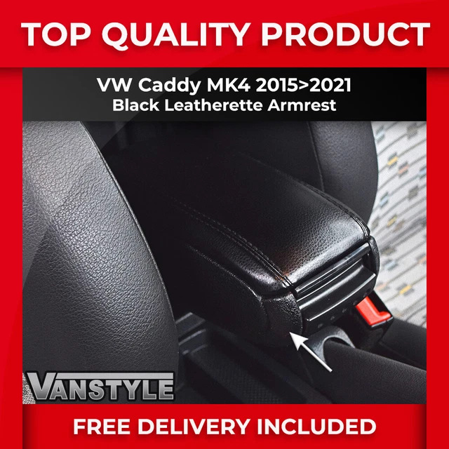 Fits Vw Caddy & Maxi 2015-21 Black Leatherette Adjustable Tailored Fit Arm Rest