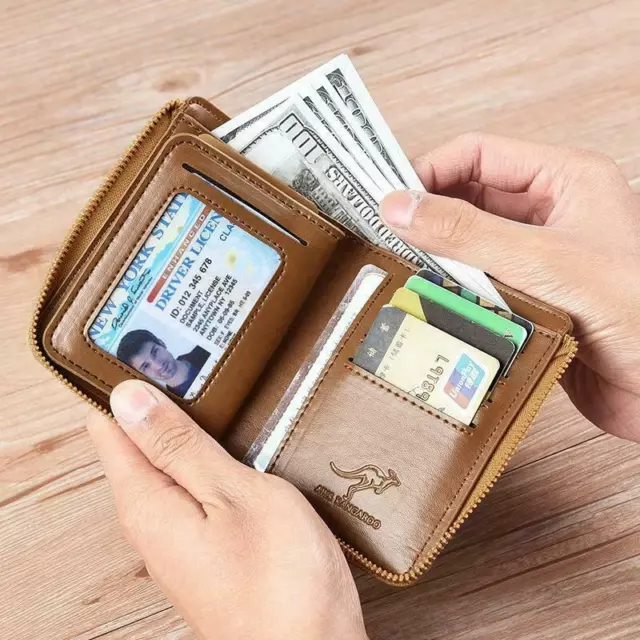 Multifunction RFID Blocking Wallet Anti-theft Swipe Card Anti-magnetic Purse Bag 3