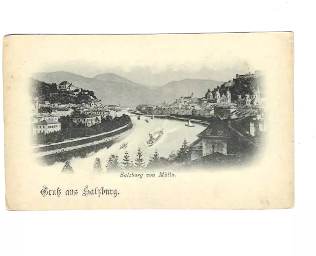 AK Gruß aus Salzburg von Mülln.  Litho ca um 1900  TOP!! RARITÄT