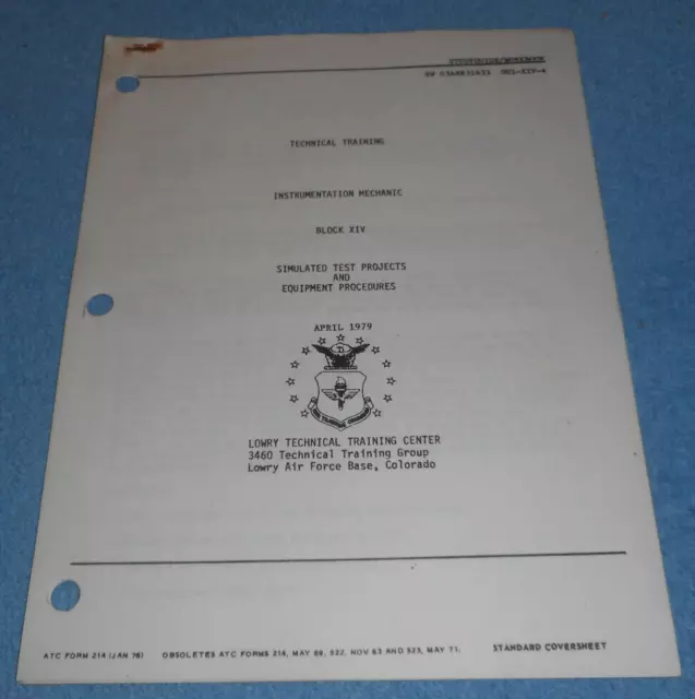 1979 US Air Force Technical Training Study Guide Simulated Test Projects