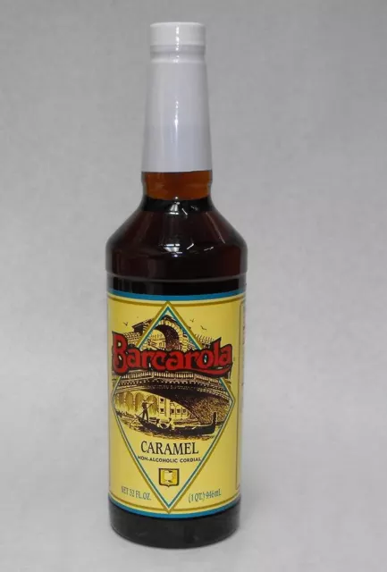 Gourmet Caramel Syrup 32oz. Barcarola Coffee Drink and Italian Soda Flavor