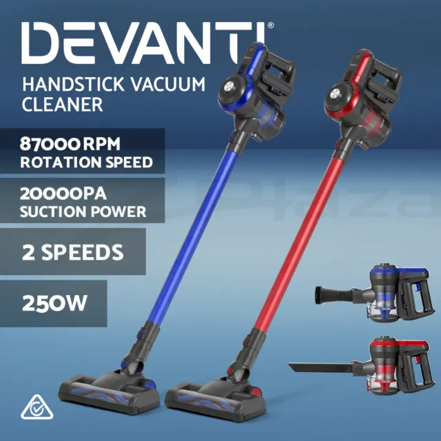 Devanti Handheld Vacuum Cleaner Brushless Bagless Cordless Stick Recharge 250W
