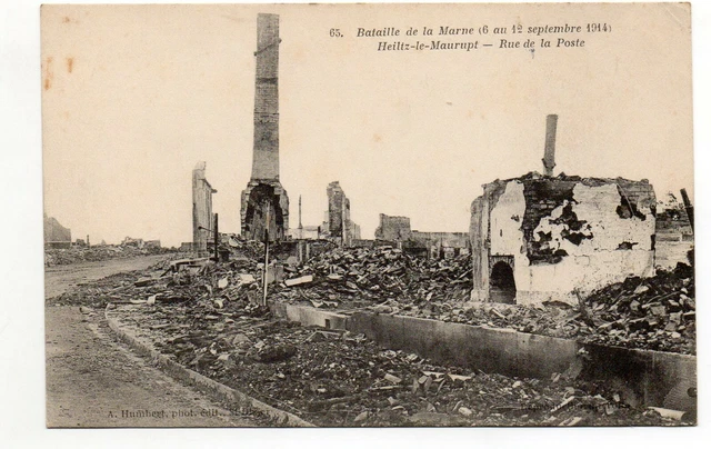 HEILTZ LE MAURUPT - Marne - CPA 51 - Grande Guerre - ruines rue de la Poste