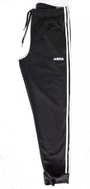 ADIDAS DQ3076 Men's Essentials 3-Stripes Tapered Tricot Black Track Pants Small