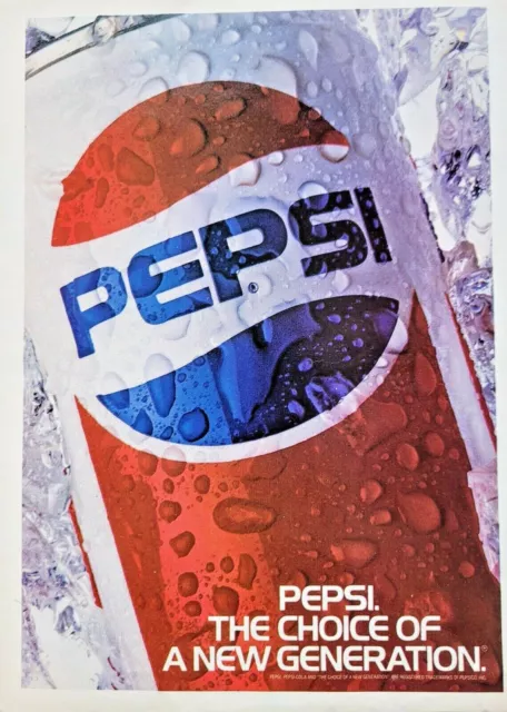 RARE! PEPSI COLA Soda Can The Choice of the New Generation = Print AD