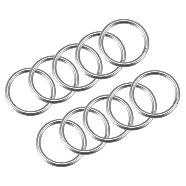 304 Acciaio Inox Saldato O-Ring 30mm(1.18") Esterno Dia. 3mm Spessore 15pz