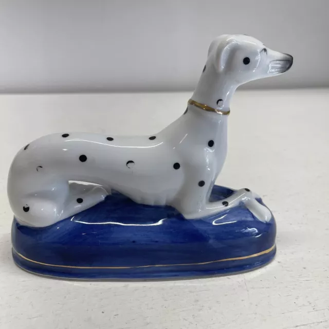 Vintage Staffordshire Style Dalmatian Reclining Porcelain Figurine Whippet 3