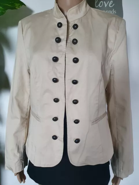 Jacke Blazer im Offizier Style Gr. 40 / 42 Creme Beige