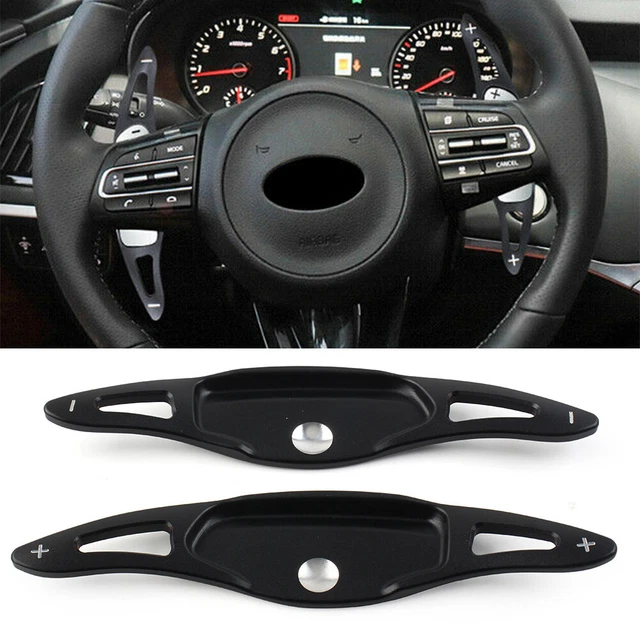 Volante Paddle Shifter Extension Alluminio Nero per Kia Stinger 2018 2019 2020