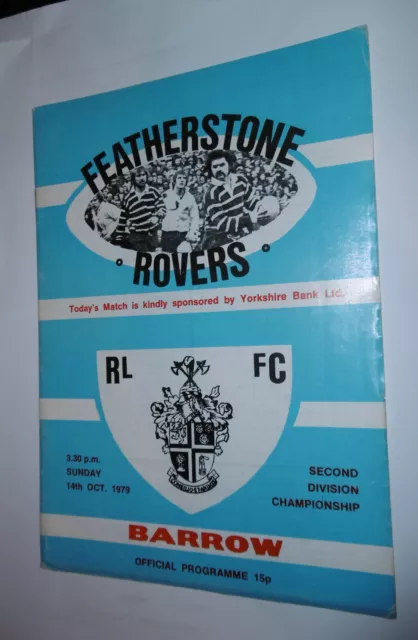 Featherstone Rovers v Barrow 14th October 1979 League March @ Post Office Road