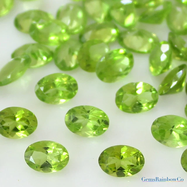 Naturel Vert Péridot Ovale à Facettes 5x3mm Pour 9x7mm Desseré Gemme AAA Qualité
