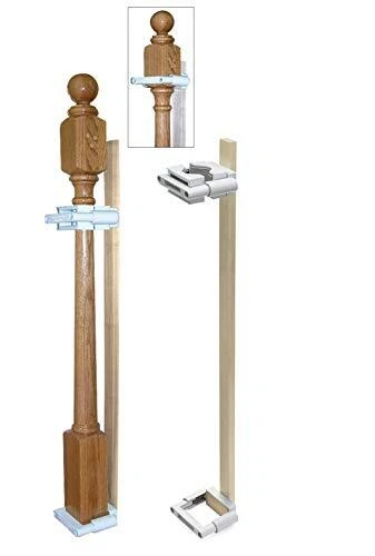 No Hole Stairway Baby Gate Mounting Kit - Fits Posts from 2 3/4 inches to 3