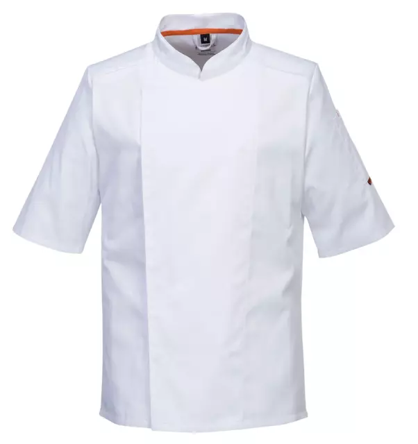 Veste de cuisine blanche manches courtes PORTWEST, veste de cuisinier pas cher