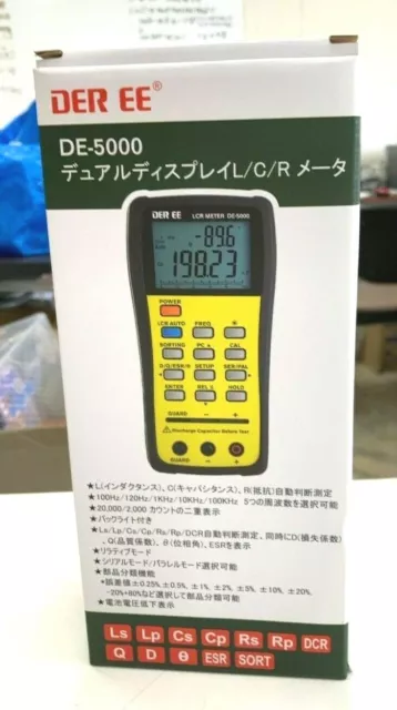 DER EE DE-5000 High Accuracy Handheld LCR Meter dual monitor japan