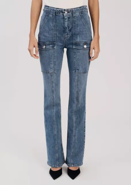 Derek Lam 10 Crosby Denim Aspen High Waisted Flare Blue Jeans Size 27 $395