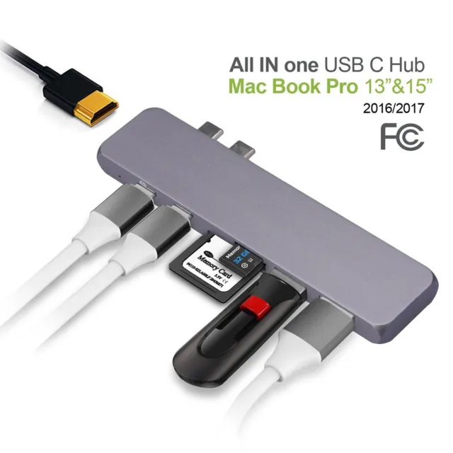 USB C Hub Adapter Dongle for MacBook Air 2018/2019, MacBook Pro 2019/2018-2016