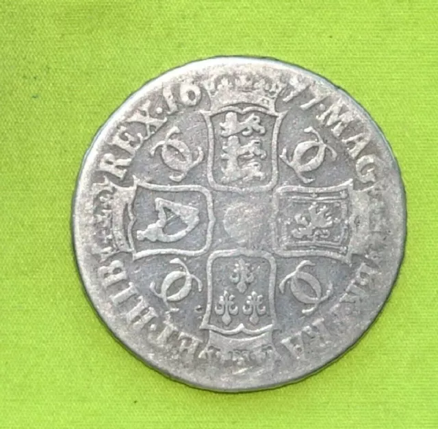 1677 Silver CROWN Coin King Charles II (1660-1685) 29.18 grams ESC 52