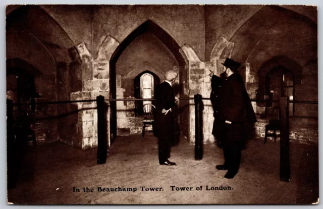Postcard UK England Tower of London in the Beauchamp Tower Prison