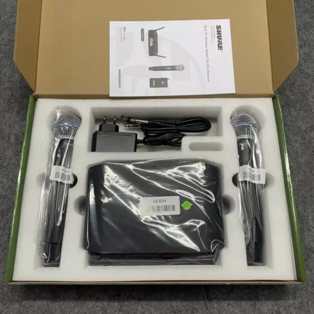 2023 Shure GLXD4+BETA58A Professionelles Kabelloses Mikrofonsystem 2 Stück Mikro