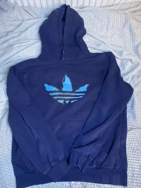 Adidas Navy Blue Foil Effect Hoodie