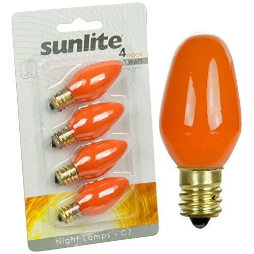 7C7/O/CD4 Incandescent 7-Watt Candelabra Based C7 Night Light Colored Bulb Or