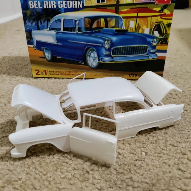 CUSTOM AMT 1955 Chevy Bel Air Model Kit W/Hood,Doors & Trunk Hinges