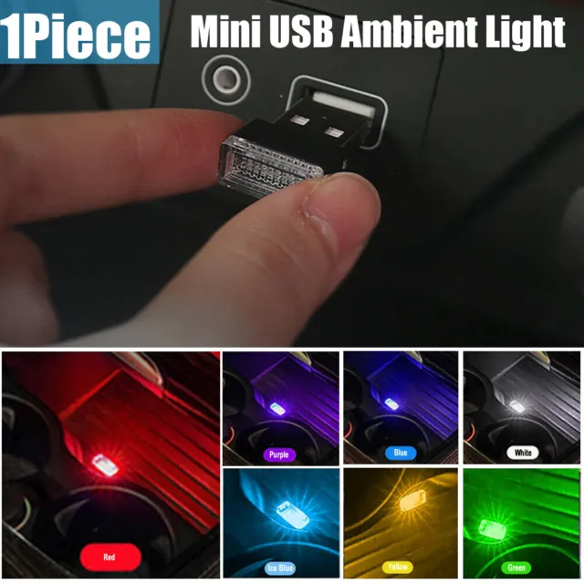 1x Mini USB LED Auto Car Interior Light Neon Atmosphere Ambient Lamp Bulbs Light