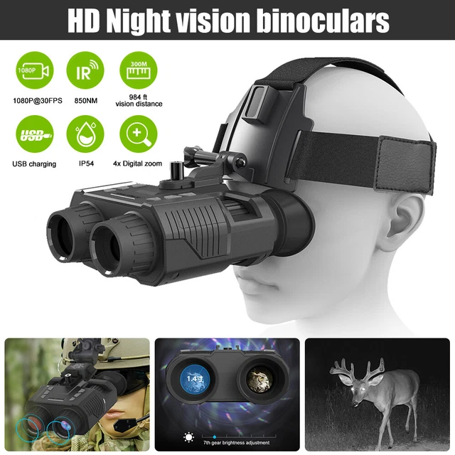 3D/8X NIGHT VISION Goggles Infrared Hunting Digital Head Mount