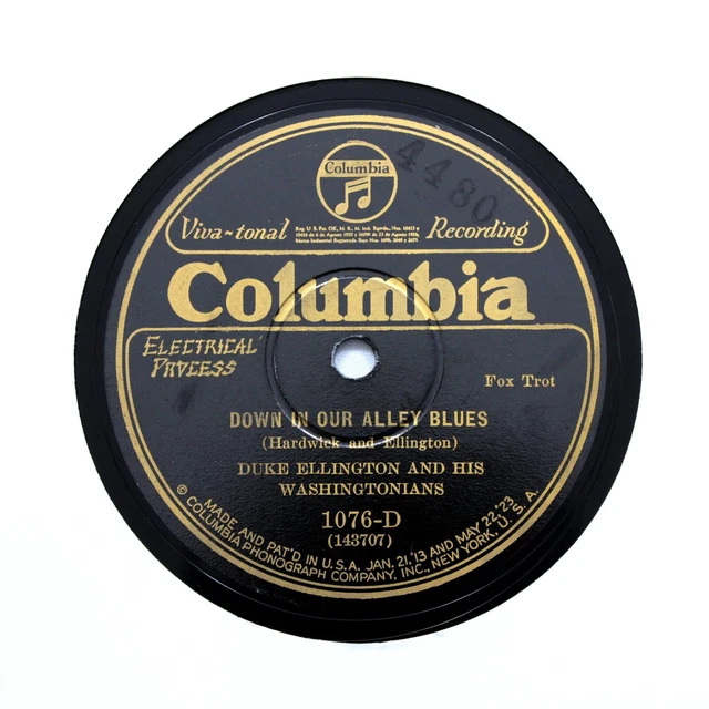 DUKE ELLINGTON WASHINGTONIANS "Down In Our Alley Blues" (E) COLUMBIA 1076-D [78]