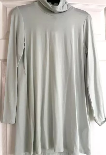 NWT Eileen Fisher Womens Tunic Scrunch Neck Long Sleeve Top Baby Blue Sz S (6)