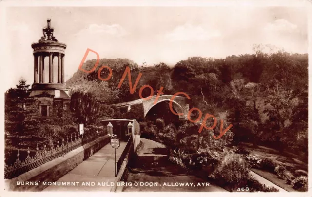 Burns Monument and Auld Brig o' Donn Alloway Ayr Ayrshire RP Postcard (D984)