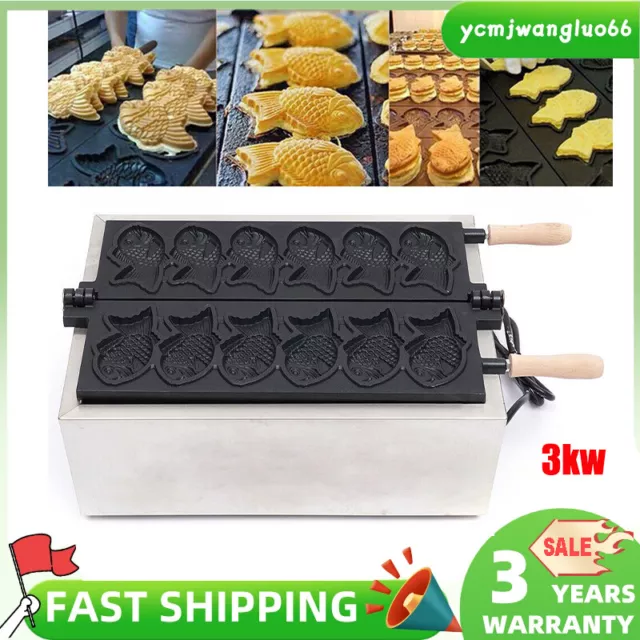 Electric Waffle Maker Machine,Nonstick Commercial Taiyaki Fish-Shaped Mold Baker