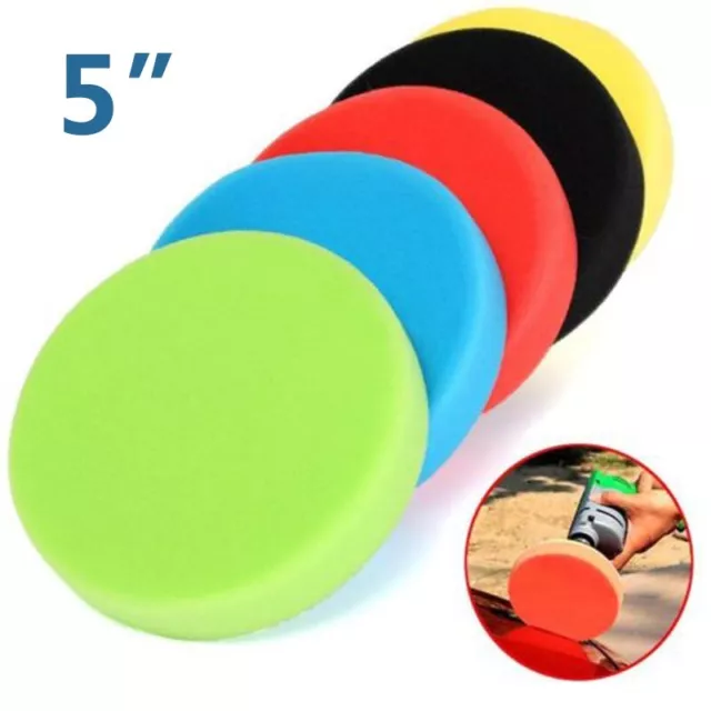 Perfectly Buff and Polish Your Car with 5pcs Flat Polishing Sponge Pads 5 Inch