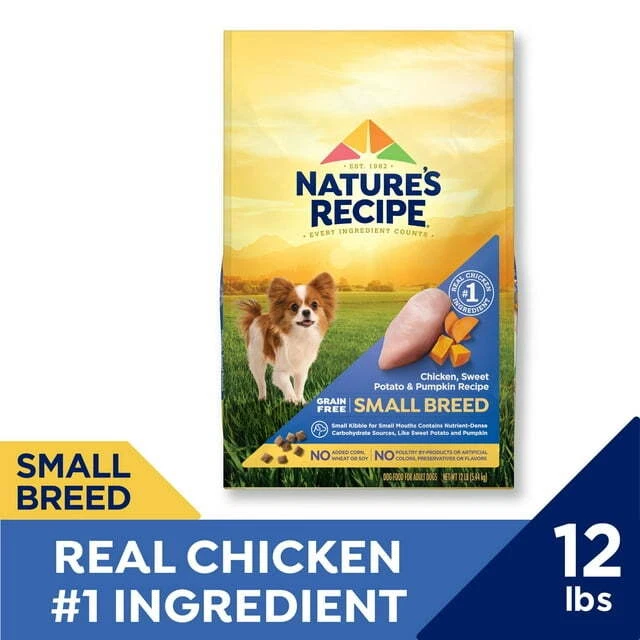 Nature′s Recipe Dry Dog Food S+++ Breed Chicken Sweet Potato Pumpkin Recipe 12lb
