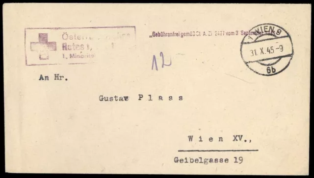 1945, Int.Organisationen,Rotes Kreuz,, Brief - 1611800