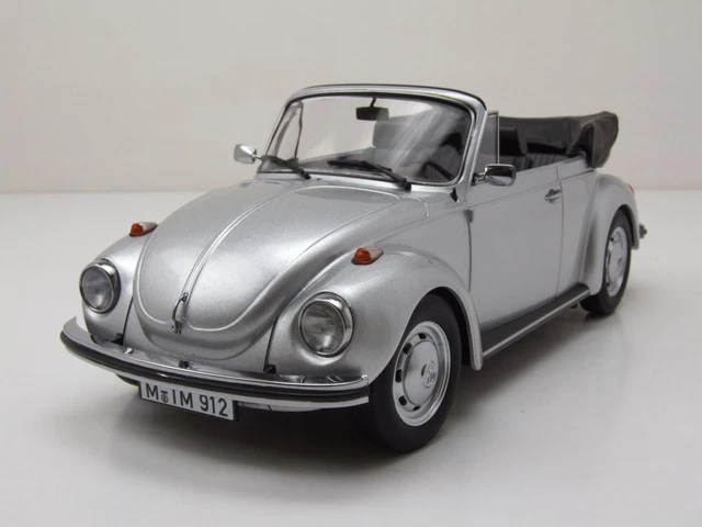 VW 1303 Coccinelle Cabriolet 1973 Argent Maquette de Voiture 1:18 Norev