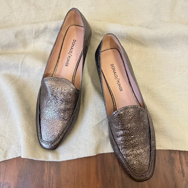 Mocassins Femme Donald J. Pliner Danisa Cuir Croco Gaufré Marron – Taille 7 M, Neufs Sans Boîte