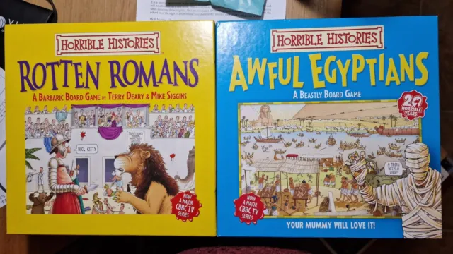 HORRIBLE HISTORIES x2 GAMES - ROTTEN ROMANS & AWFUL EGYPTIANS 100% Complete CBBC