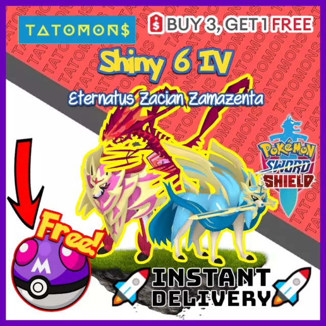 ✨SHINY✨pokemon sword and shield 6IV ZACIAN ZAMAZENTA ETERNATUS Instant Delivery