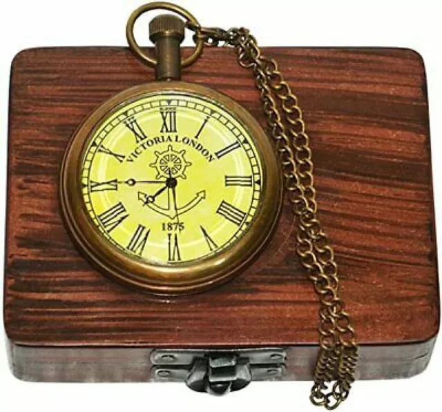 1876 Pocket Watch Collectible Vintage Nautical Brass -Victoria London