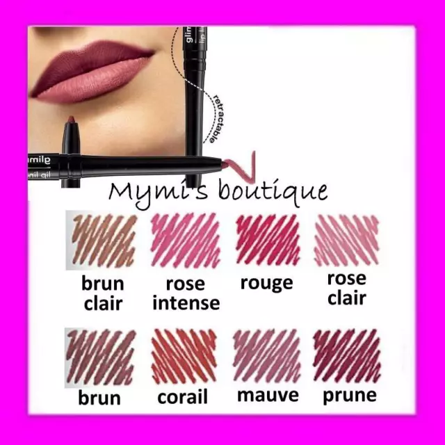 Crayon ligneur lèvres rétractable Avon résistant à l'eau - brun rose rouge prune