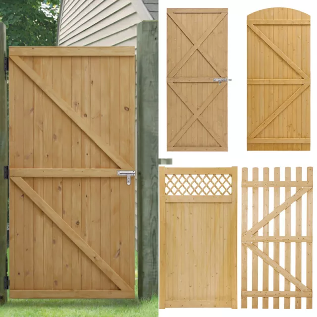 Pressure-Treated Wooden Gate Outdoor Pedestrian Gate Fence Privacy Garden Panel