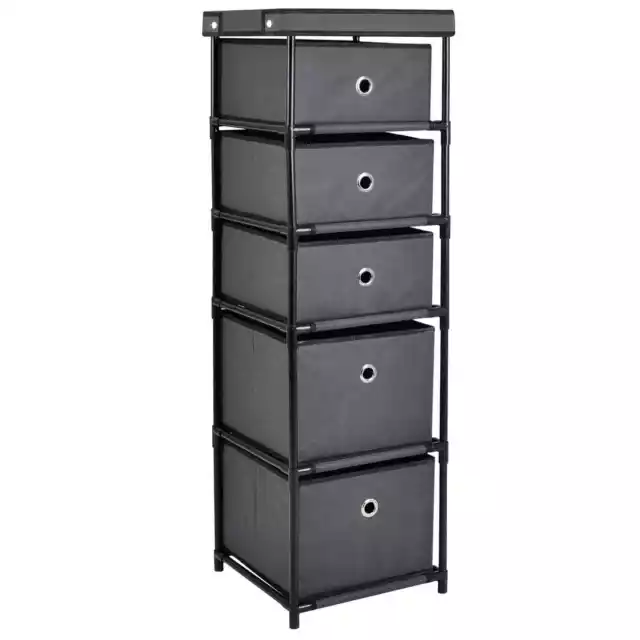 Canvas 5 Chest Of Drawer Bedroom Furniture Storage Cabinet Unit Organiser