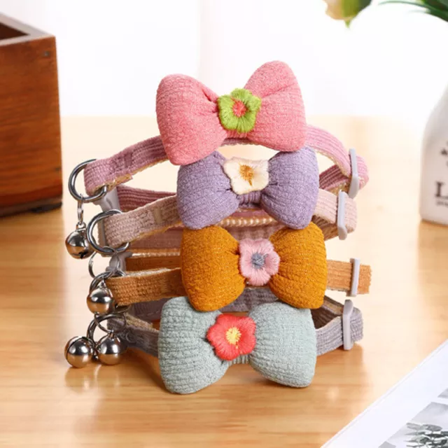 ┥ Cuello de arco flor campana de gato ajustable suministros dulces para mascotas accesorio para mascotas
