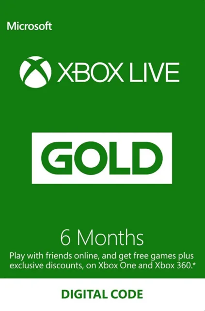 6 mesi di abbonamento Xbox Live Gold per Microsoft Xbox One/Xbox 360 Europa Regno Unito