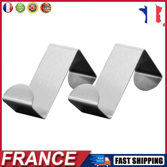 2pcs Home Kitchen Door Stainless Steel Hooks Holder Wall Door Coat Hangers Rack