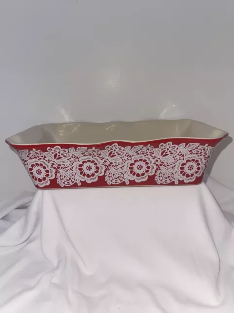 Pioneer Woman 2d18 DMT Vintage Floral Lace 11 Inch Lasagna Casserole Stoneware