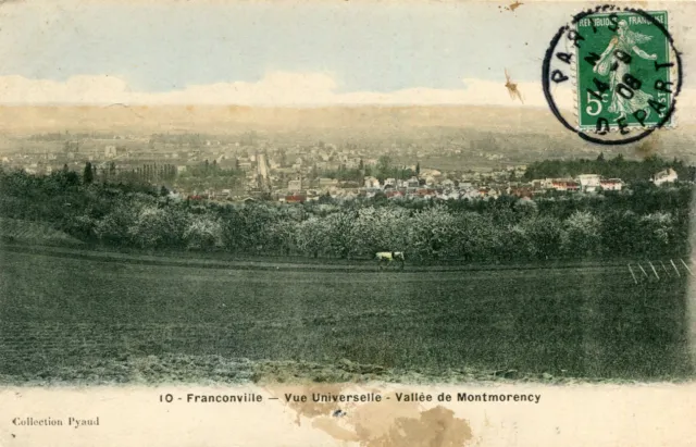 Carte FRANCONVILLE Vue Universelle Vallée de Montmorency